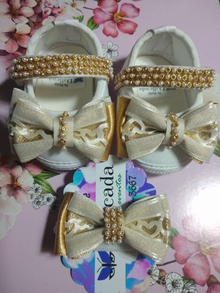 kit recém nascido branco com dourado
